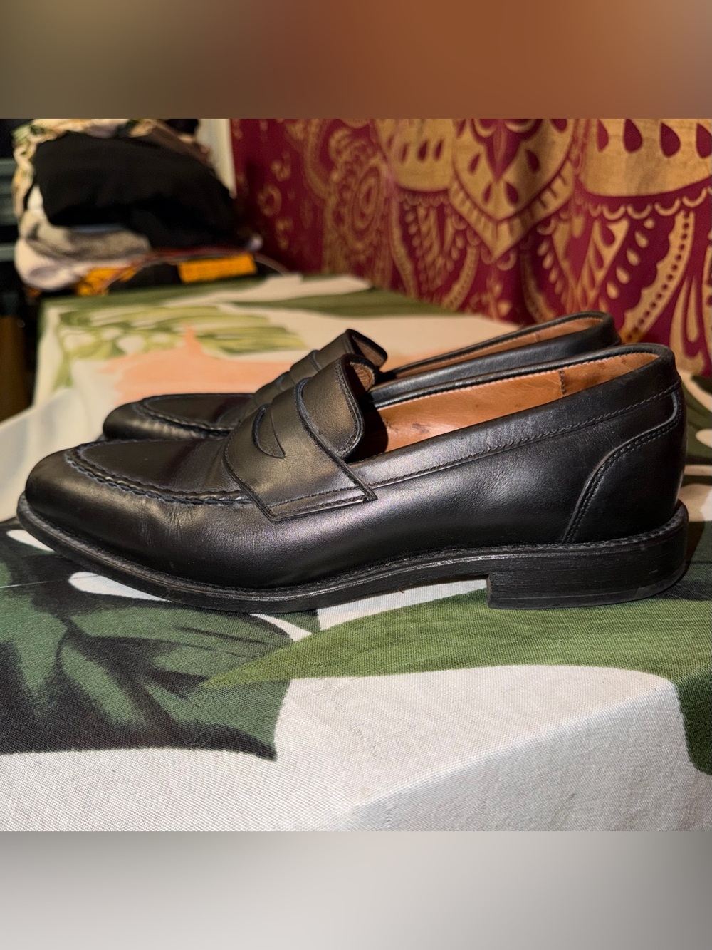 ALLEN EDMONDS “Parkland” Black Leather Penny Loafers, men size 8 D